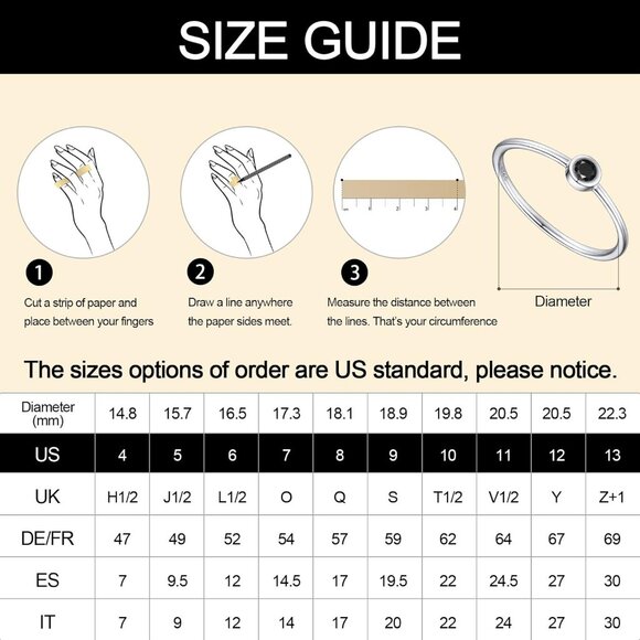 🆕Women Black Dainty Cubic Zirconia Promise Wedding Band Ring Minimalist Jewelry - Picture 5 of 9